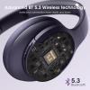imageDOQAUS Upgrade Bluetooth Headphones Over Ear 90H Playtime BT 53 Wireless Headphone EQ Modes Builtin HD Mic HiFi Stereo Sound Deep Bass Memory Foam Cups for PhonePCampampTravelGymWorkoutPurple