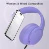 imageDOQAUS Upgrade Bluetooth Headphones Over Ear 90H Playtime BT 53 Wireless Headphone EQ Modes Builtin HD Mic HiFi Stereo Sound Deep Bass Memory Foam Cups for PhonePCampampTravelGymWorkoutCrystal Purple