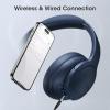 imageDOQAUS Upgrade Bluetooth Headphones Over Ear 90H Playtime BT 53 Wireless Headphone EQ Modes Builtin HD Mic HiFi Stereo Sound Deep Bass Memory Foam Cups for PhonePCampampTravelGymWorkoutNavy Blue