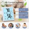 imageDOQAUS Upgraded Digital Hygrometer Room Thermometer Indoor Humidity Meter with Large LCD Display Temperature Humidity Monitor with Max Min Records BlackWhite with Backlit