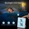 imageDOQAUS Upgraded Digital Hygrometer Room Thermometer Indoor Humidity Meter with Large LCD Display Temperature Humidity Monitor with Max Min Records BlackWhite with Backlit