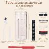 imageSourdough Starter Jar 34 oz1000 ml Sourdough Starter Kit with Date Marked Feeding Band Thermometer Silicone Spatula Cloth CoverampampAluminum Lid Cleaning Brush DIY Sticker Marker Pen Colored Rope