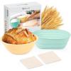 imageDOQAUS Banneton Bread Proofing Basket Set of 2 9quot Round ampamp 10quot Oval Silicone Sourdough Proofing Basket with Liner Proofing Bowls for Sourdough Bread Easy to Clean ampamp Store Sourdough Kit Gifts