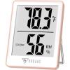 imageDOQAUS Digital Hygrometer Indoor Thermometer Humidity Gauge Room Thermometer with 5s Fast Refresh Accurate Temperature Humidity Monitor for Home Bedroom Baby Room Office Greenhouse Cellar RedPink