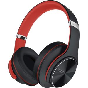 imageDOQAUS Bluetooth Headphones Over Ear 90H Playtime Wireless 3 EQ Modes HiFi Audio ampamp Deep Bass ENC Noise Isolating Mic Soft Earpads for PhonePCBlackRed
