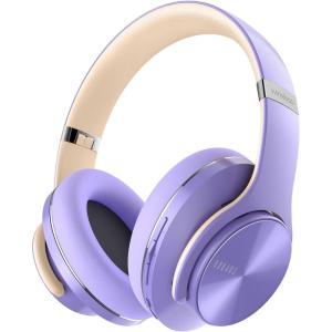 imageDOQAUS Bluetooth Headphones Over Ear 90H Playtime Wireless 3 EQ Modes HiFi Audio ampamp Deep Bass ENC Noise Isolating Mic Soft Earpads for PhonePCPurple