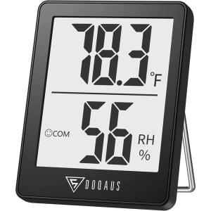 imageDOQAUS Digital Hygrometer Indoor Thermometer Humidity Gauge Room Thermometer with 5s Fast Refresh Accurate Temperature Humidity Monitor for Home Bedroom Baby Room Office Greenhouse Cellar RedBlack