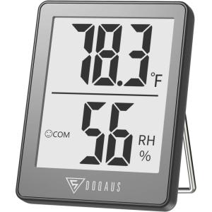 imageDOQAUS Digital Hygrometer Indoor Thermometer Humidity Gauge Room Thermometer with 5s Fast Refresh Accurate Temperature Humidity Monitor for Home Bedroom Baby Room Office Greenhouse Cellar RedGrey