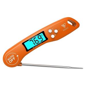 imageDOQAUS Digital Meat Thermometer 2 Pack Instant Read Food Thermometer for Cooking Kitchen Probe with Backlit ampamp Reversible Display Cooking Temperature for Turkey Bread Baking SourdoughOrange