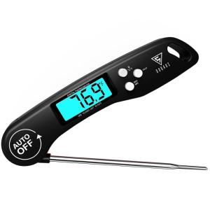 imageDOQAUS Digital Meat Thermometer 2 Pack Instant Read Food Thermometer for Cooking Kitchen Probe with Backlit ampamp Reversible Display Cooking Temperature for Turkey Bread Baking SourdoughNight Black