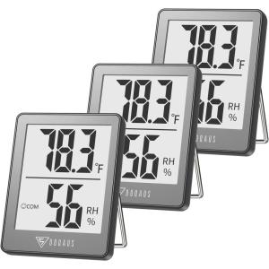 imageDOQAUS Humidity Meter 2 Pack Room Thermometer Indoor Hygrometer with 5s Fast Refresh Temperature Humidity Monitor Meter for Baby Room Living Room Basement Greenhouse OfficeGrey