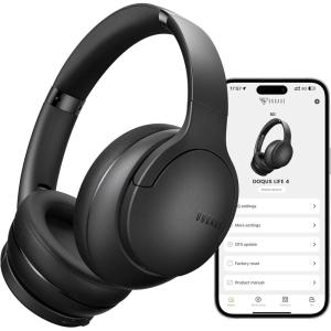 imageDOQAUS Upgrade Bluetooth Headphones Over Ear 90H Playtime BT 53 Wireless Headphone EQ Modes Builtin HD Mic HiFi Stereo Sound Deep Bass Memory Foam Cups for PhonePCampampTravelGymWorkoutBlackApp Version