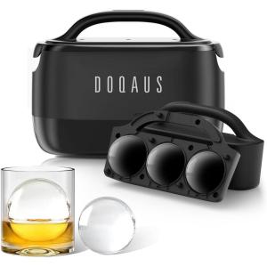 imageDOQAUS Whiskey Clear Ice Ball Maker 25quot Crystal Round Clear Ice Cube Maker for Freezer 7 Cavity Large Sphere Whisky Ice Maker Circle for Cocktail Bourbon Scotch Brandy Premium Gift for LoverPremium Black