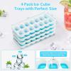 imageDOQAUS Ice Cube Trays 4 Pack 56 pcs Silicone Ice Cubes Tray Maker with SpillResistant Removable Lid Easy Release ampamp Pop out LFGB and BPA Free Stackable Flexible for Baby Food Cocktail CoffeeLight Blue