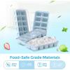 imageDOQAUS Ice Cube Trays 4 Pack 56 pcs Silicone Ice Cubes Tray Maker with SpillResistant Removable Lid Easy Release ampamp Pop out LFGB and BPA Free Stackable Flexible for Baby Food Cocktail CoffeeLake Blue