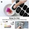 imageDOQAUS Ice Cube Trays 4 Pack 56 pcs Silicone Ice Cubes Tray Maker with SpillResistant Removable Lid Easy Release ampamp Pop out LFGB and BPA Free Stackable Flexible for Baby Food Cocktail CoffeeNight Black