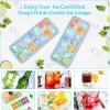 imageDOQAUS Ice Cube Trays 4 Pack 56 pcs Silicone Ice Cubes Tray Maker with SpillResistant Removable Lid Easy Release ampamp Pop out LFGB and BPA Free Stackable Flexible for Baby Food Cocktail CoffeeLake Blue