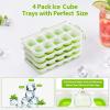 imageDOQAUS Ice Cube Trays 4 Pack 56 pcs Silicone Ice Cubes Tray Maker with SpillResistant Removable Lid Easy Release ampamp Pop out LFGB and BPA Free Stackable Flexible for Baby Food Cocktail CoffeeGreen