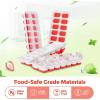 imageDOQAUS Ice Cube Trays 4 Pack 56 pcs Silicone Ice Cubes Tray Maker with SpillResistant Removable Lid Easy Release ampamp Pop out LFGB and BPA Free Stackable Flexible for Baby Food Cocktail CoffeeLight Red