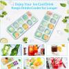 imageDOQAUS Ice Cube Trays 4 Pack 56 pcs Silicone Ice Cubes Tray Maker with SpillResistant Removable Lid Easy Release ampamp Pop out LFGB and BPA Free Stackable Flexible for Baby Food Cocktail CoffeeLight Blue