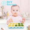imageDOQAUS Ice Cube Trays 4 Pack 56 pcs Silicone Ice Cubes Tray Maker with SpillResistant Removable Lid Easy Release ampamp Pop out LFGB and BPA Free Stackable Flexible for Baby Food Cocktail CoffeeLight Blue