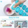 imageDOQAUS Ice Cube Trays 4 Pack 56 pcs Silicone Ice Cubes Tray Maker with SpillResistant Removable Lid Easy Release ampamp Pop out LFGB and BPA Free Stackable Flexible for Baby Food Cocktail CoffeeLight Blue