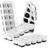 imageDOQAUS Ice Cube Trays 4 Pack 56 pcs Silicone Ice Cubes Tray Maker with SpillResistant Removable Lid Easy Release ampamp Pop out LFGB and BPA Free Stackable Flexible for Baby Food Cocktail CoffeeNight Black