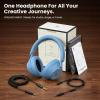 image:imageDOQAUS DJ Headphones Professional Wired Studio Monitor Headphones Over Ear for Music Recording and Mixing 50mm Drivers Stereo Headset with Dual Jack for Electric Guitar Keyboard Piano LaptopBlue