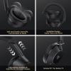 image:imageDOQAUS DJ Headphones Professional Wired Studio Monitor Headphones Over Ear for Music Recording and Mixing 50mm Drivers Stereo Headset with Dual Jack for Electric Guitar Keyboard Piano LaptopBlack