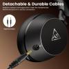 image:imageDOQAUS DJ Headphones Professional Wired Studio Monitor Headphones Over Ear for Music Recording and Mixing 50mm Drivers Stereo Headset with Dual Jack for Electric Guitar Keyboard Piano LaptopBlack