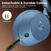 image:imageDOQAUS DJ Headphones Professional Wired Studio Monitor Headphones Over Ear for Music Recording and Mixing 50mm Drivers Stereo Headset with Dual Jack for Electric Guitar Keyboard Piano LaptopBlue