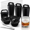 image:imageDOQAUS Clear Ice Cube Maker 25 Stainless Steel Soccer Ice Ball Maker Mold with Silicone Shell Ergonomic Handle for Easy Release Ice Mold for Whiskey Bourbon amp Cocktails 3 Pack3