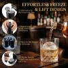 image:imageDOQAUS Clear Ice Cube Maker 25 Stainless Steel Soccer Ice Ball Maker Mold with Silicone Shell Ergonomic Handle for Easy Release Ice Mold for Whiskey Bourbon amp Cocktails 3 Pack3