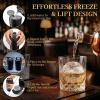 image:imageDOQAUS Clear Ice Cube Maker 25 Stainless Steel Soccer Ice Ball Maker Mold with Silicone Shell Ergonomic Handle for Easy Release Ice Mold for Whiskey Bourbon amp Cocktails 3 Pack2