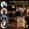 image:imageDOQAUS Clear Ice Cube Maker 25 Stainless Steel Soccer Ice Ball Maker Mold with Silicone Shell Ergonomic Handle for Easy Release Ice Mold for Whiskey Bourbon amp Cocktails 3 Pack2