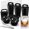 image:imageDOQAUS Clear Ice Cube Maker 25 Stainless Steel Soccer Ice Ball Maker Mold with Silicone Shell Ergonomic Handle for Easy Release Ice Mold for Whiskey Bourbon amp Cocktails 3 Pack3