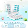 image:imageDOQAUS Ice Cube Tray with Lids  2 Pack Stackable Silicone Ice Trays for Freezer BPA amp LFGB Safe Easy Release for Kitchen RVs Cocktail Coffee Soup amp FoodLight Blue