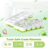 image:imageDOQAUS Ice Cube Tray with Lids  2 Pack Stackable Silicone Ice Trays for Freezer BPA amp LFGB Safe Easy Release for Kitchen RVs Cocktail Coffee Soup amp FoodGreen