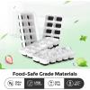 image:imageDOQAUS Ice Cube Tray with Lids  2 Pack Stackable Silicone Ice Trays for Freezer BPA amp LFGB Safe Easy Release for Kitchen RVs Cocktail Coffee Soup amp FoodNight Black