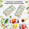 image:imageDOQAUS Ice Cube Tray with Lids  2 Pack Stackable Silicone Ice Trays for Freezer BPA amp LFGB Safe Easy Release for Kitchen RVs Cocktail Coffee Soup amp FoodNight Black