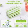 image:imageDOQAUS Ice Cube Tray with Lids  2 Pack Stackable Silicone Ice Trays for Freezer BPA amp LFGB Safe Easy Release for Kitchen RVs Cocktail Coffee Soup amp FoodGreen