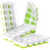 image:imageDOQAUS Ice Cube Tray with Lids  2 Pack Stackable Silicone Ice Trays for Freezer BPA amp LFGB Safe Easy Release for Kitchen RVs Cocktail Coffee Soup amp FoodGreen