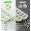 image:imageDOQAUS Ice Cube Tray with Lids  2 Pack Stackable Silicone Ice Trays for Freezer BPA amp LFGB Safe Easy Release for Kitchen RVs Cocktail Coffee Soup amp FoodGreen
