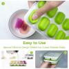 image:imageDOQAUS Ice Cube Tray with Lids  2 Pack Stackable Silicone Ice Trays for Freezer BPA amp LFGB Safe Easy Release for Kitchen RVs Cocktail Coffee Soup amp FoodGreen
