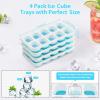 image:imageDOQAUS Ice Cube Tray with Lids  2 Pack Stackable Silicone Ice Trays for Freezer BPA amp LFGB Safe Easy Release for Kitchen RVs Cocktail Coffee Soup amp FoodLight Blue