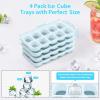 image:imageDOQAUS Ice Cube Tray with Lids  2 Pack Stackable Silicone Ice Trays for Freezer BPA amp LFGB Safe Easy Release for Kitchen RVs Cocktail Coffee Soup amp FoodLake Blue