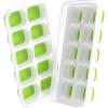 image:imageDOQAUS Ice Cube Tray with Lids  2 Pack Stackable Silicone Ice Trays for Freezer BPA amp LFGB Safe Easy Release for Kitchen RVs Cocktail Coffee Soup amp FoodGreen