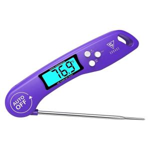image:imageDOQAUS Digital Meat Thermometer Instant Read Food Thermometer for Cooking Kitchen Probe with Backlit amp Reversible Display Cooking Temperature Probe for Turkey Grill BBQ Baking