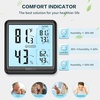 image:imageDOQAUS Room Thermometer Hygrometer Digital Indoor Thermometer with Backlight Large Screen Temperature Monitor Humidity Meter for Home Bedroom Baby Room Office Greenhouse BlackBlack