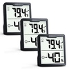 image:imageDOQAUS 3 Pieces Digital Hygrometer Indoor Thermometer Humidity Meter with Accurate Temperature and Humidity Monitor for House Baby Room Greenhouse Incubator  Battery IncludedBlack
